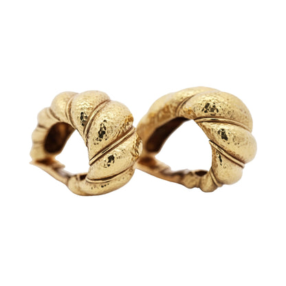 David Webb, Platinum 18K Gold Earrings