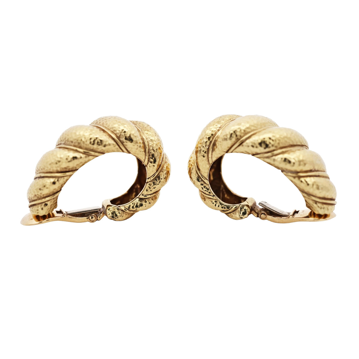 David Webb, Platinum 18K Gold Earrings