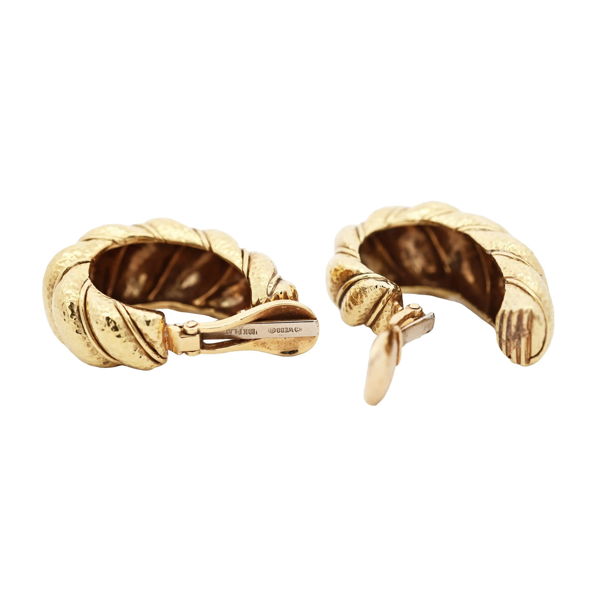 David Webb, Platinum 18K Gold Earrings