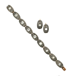 M. Buccellati, Silver-topped Gold Diamond Bracelet and Earrings