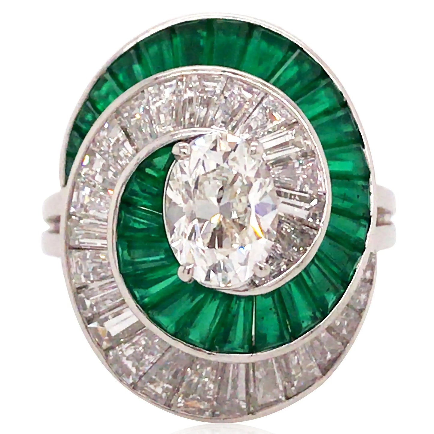 Oscar Heyman, Emerald Diamond Ring, Certificate