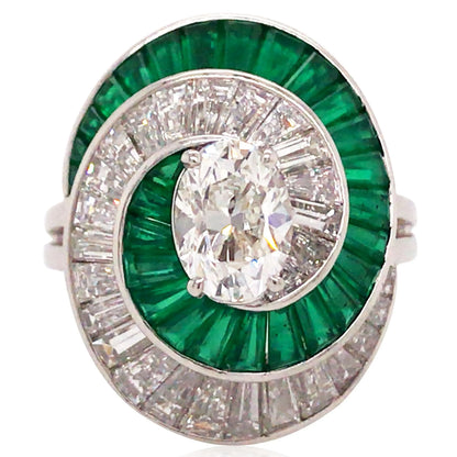 Oscar Heyman, Emerald Diamond Ring, Certificate