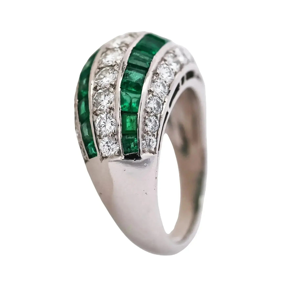 Oscar Heyman, Platinum Emerald Diamond Ring, Certificate