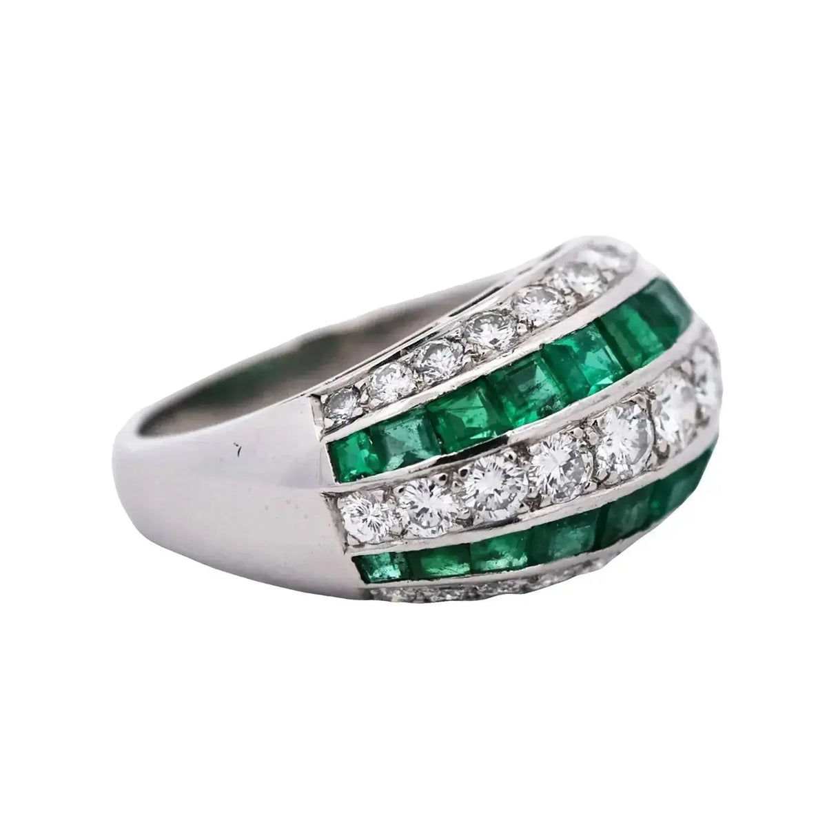 Oscar Heyman, Platinum Emerald Diamond Ring, Certificate