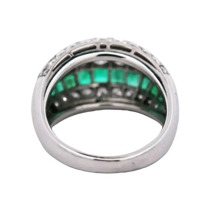 Oscar Heyman, Platinum Emerald Diamond Ring, Certificate