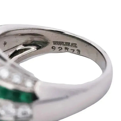 Oscar Heyman, Platinum Emerald Diamond Ring, Certificate