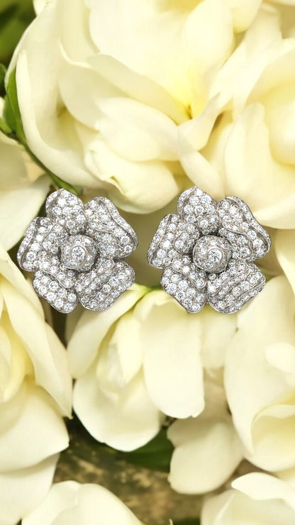 Oscar Heyman, Platinum Diamond Earrings, Certificate