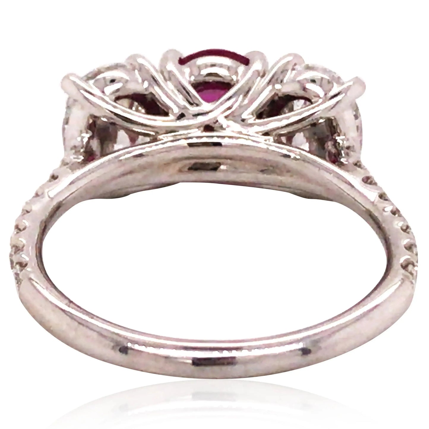 Platinum 1.64ct Burma no-heat Ruby Diamond Ring, GIA