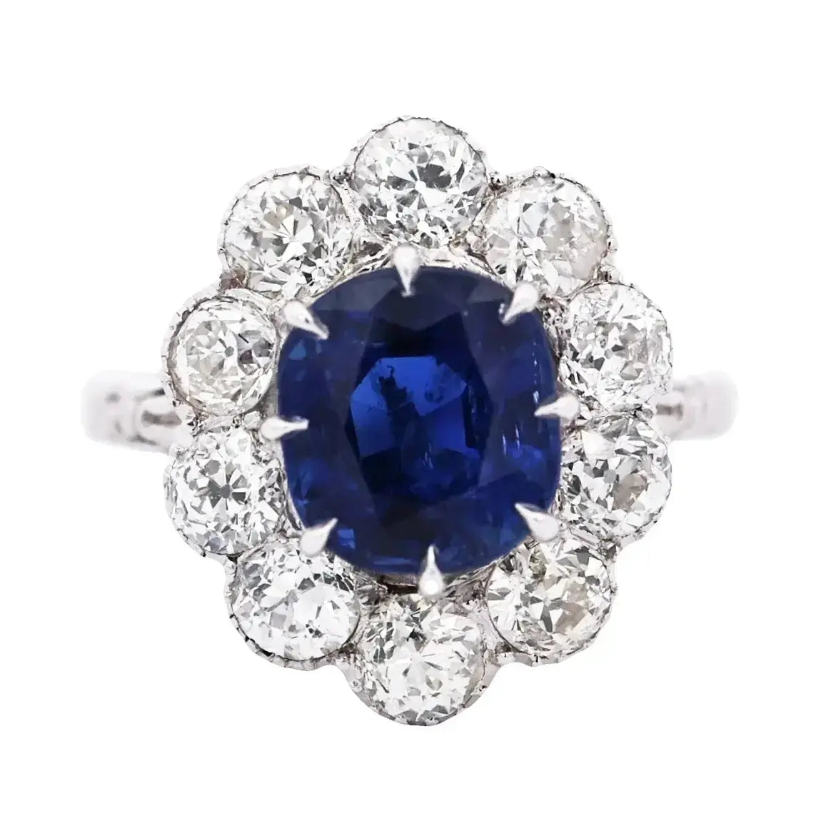 Platinum 3.94ct Kashmir Sapphire Diamond Ring, SSEF, AGL, Gubelin