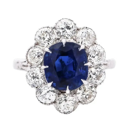 Platinum 3.94ct Kashmir Sapphire Diamond Ring, SSEF, AGL, Gubelin