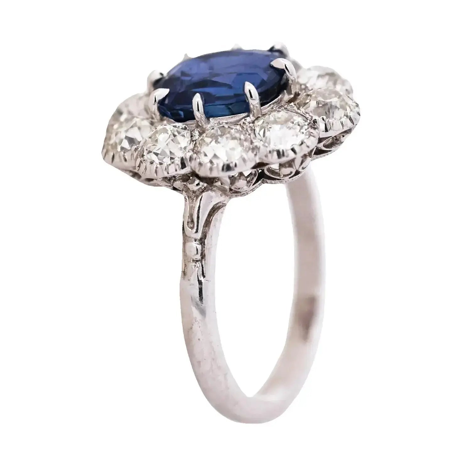 Platinum 3.94ct Kashmir Sapphire Diamond Ring, SSEF, AGL, Gubelin