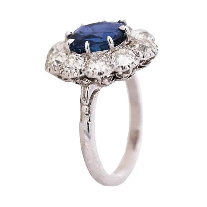 Platinum 3.94ct Kashmir Sapphire Diamond Ring, SSEF, AGL, Gubelin