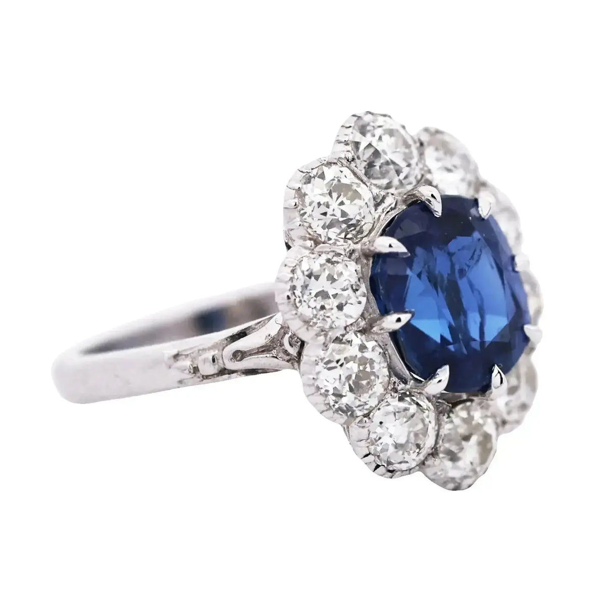 Platinum 3.94ct Kashmir Sapphire Diamond Ring, SSEF, AGL, Gubelin
