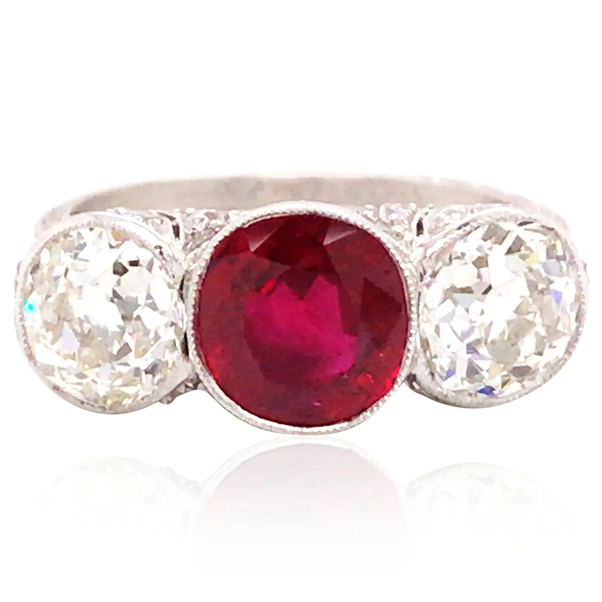 Tiffany 1.54ct Classic Burma no-heat Ruby Platinum Diamond Ring, AGL