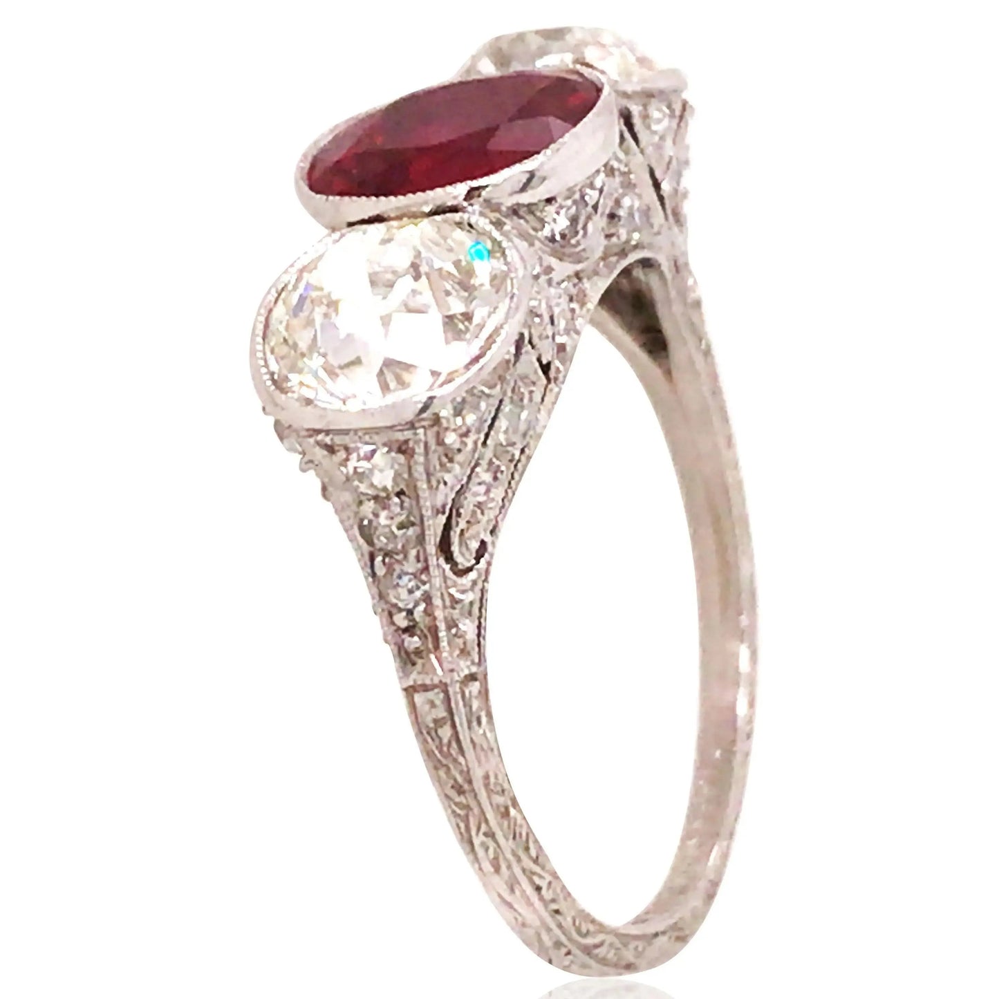 Tiffany 1.54ct Classic Burma no-heat Ruby Platinum Diamond Ring, AGL