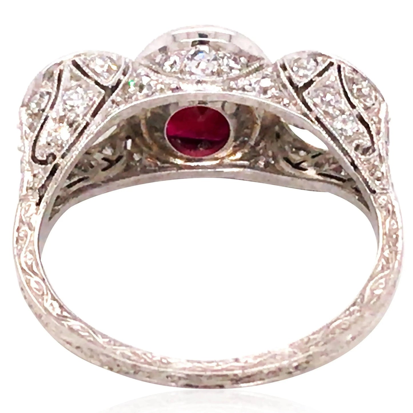 Tiffany 1.54ct Classic Burma no-heat Ruby Platinum Diamond Ring, AGL
