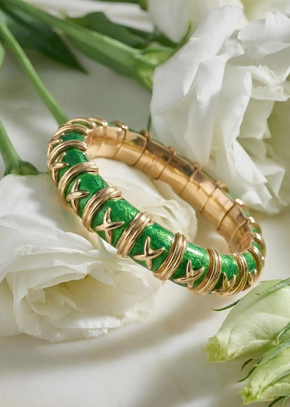 Tiffany Schlumberger, 18K Gold Enamel Bangle