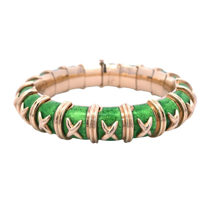 Tiffany Schlumberger, 18K Gold Enamel Bangle