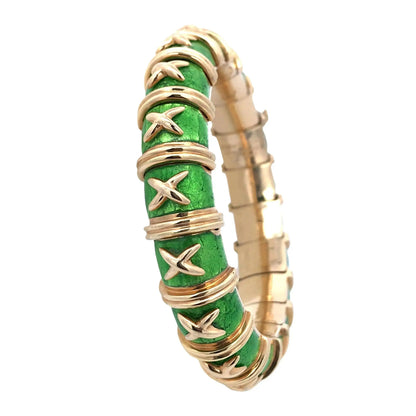 Tiffany Schlumberger, 18K Gold Enamel Bangle