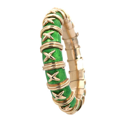 Tiffany Schlumberger, 18K Gold Enamel Bangle
