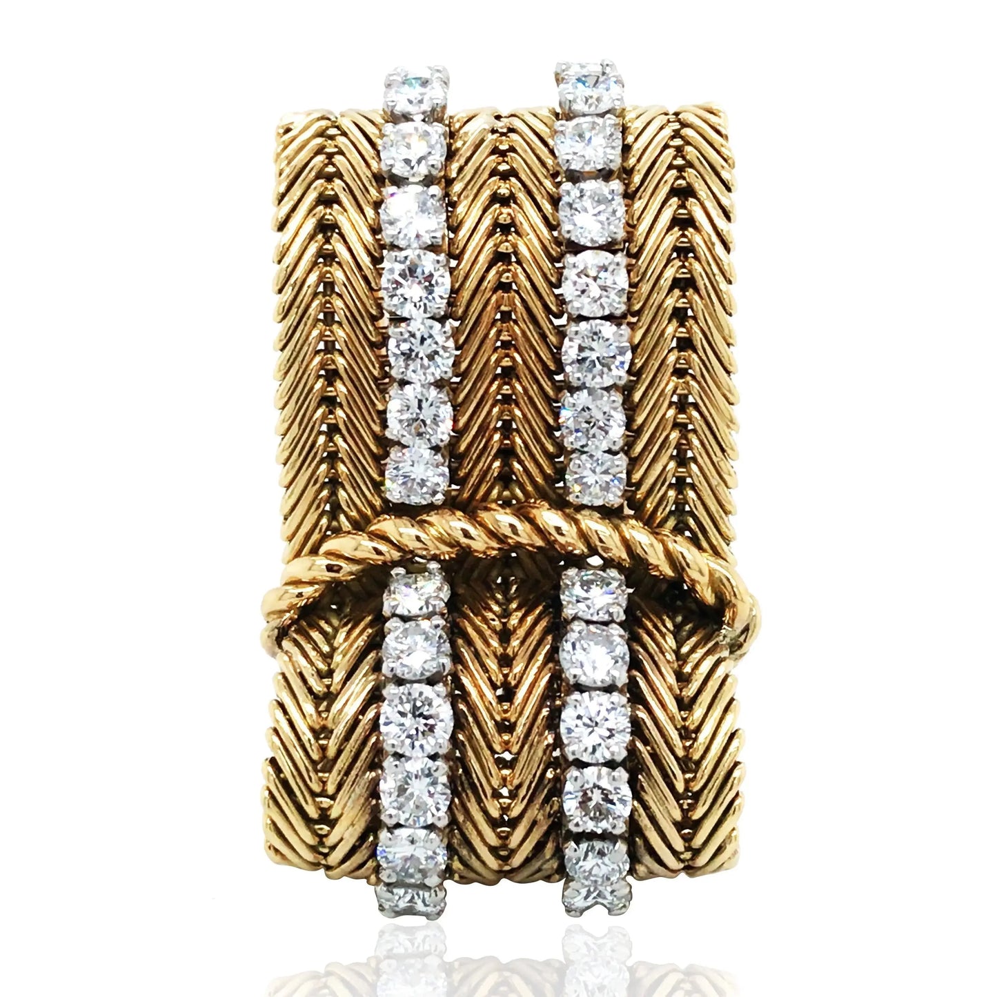 Van Cleef & Arpels, 18K Gold Diamond Brooch