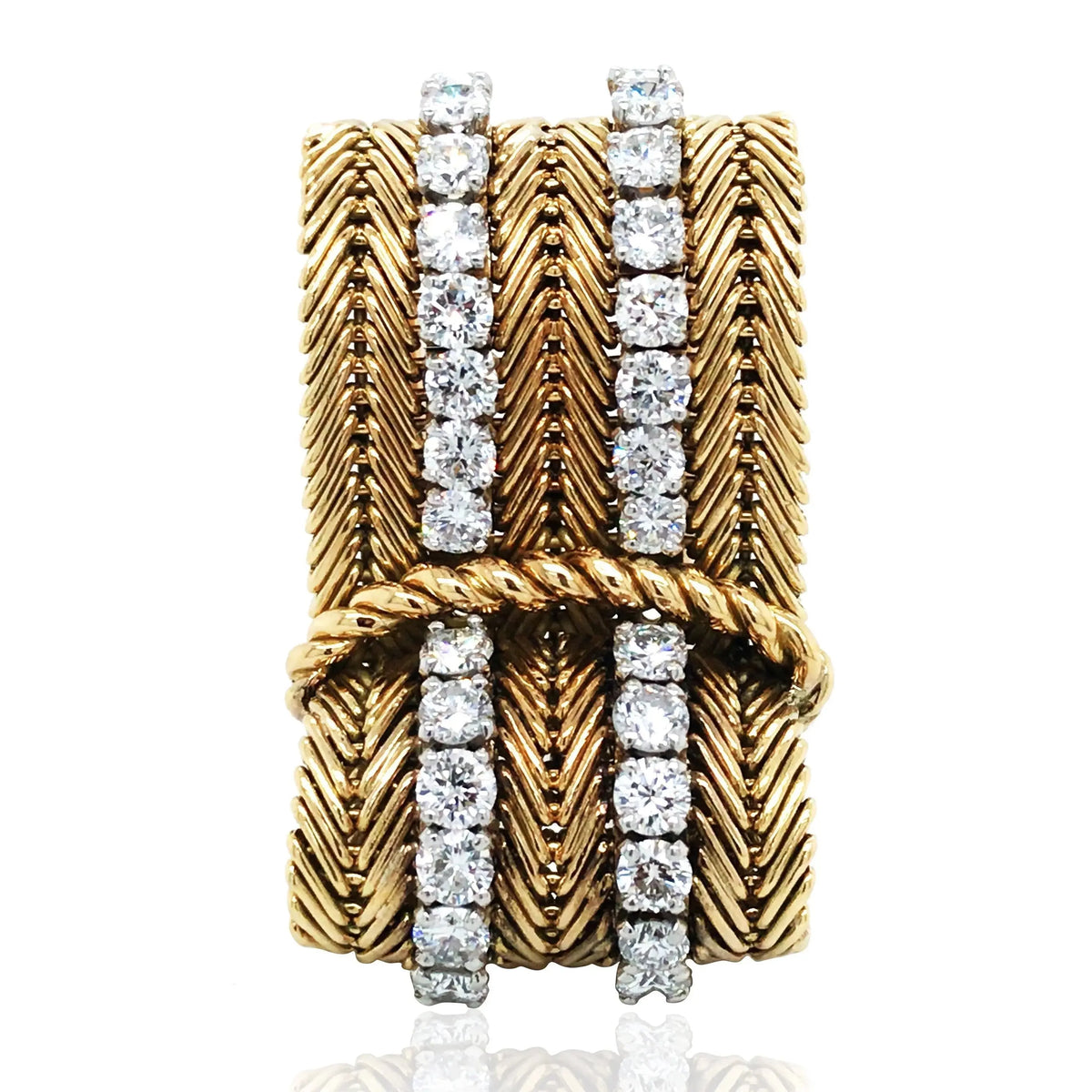 Van Cleef & Arpels, 18K Gold Diamond Brooch
