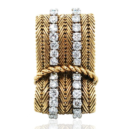Van Cleef & Arpels, 18K Gold Diamond Brooch