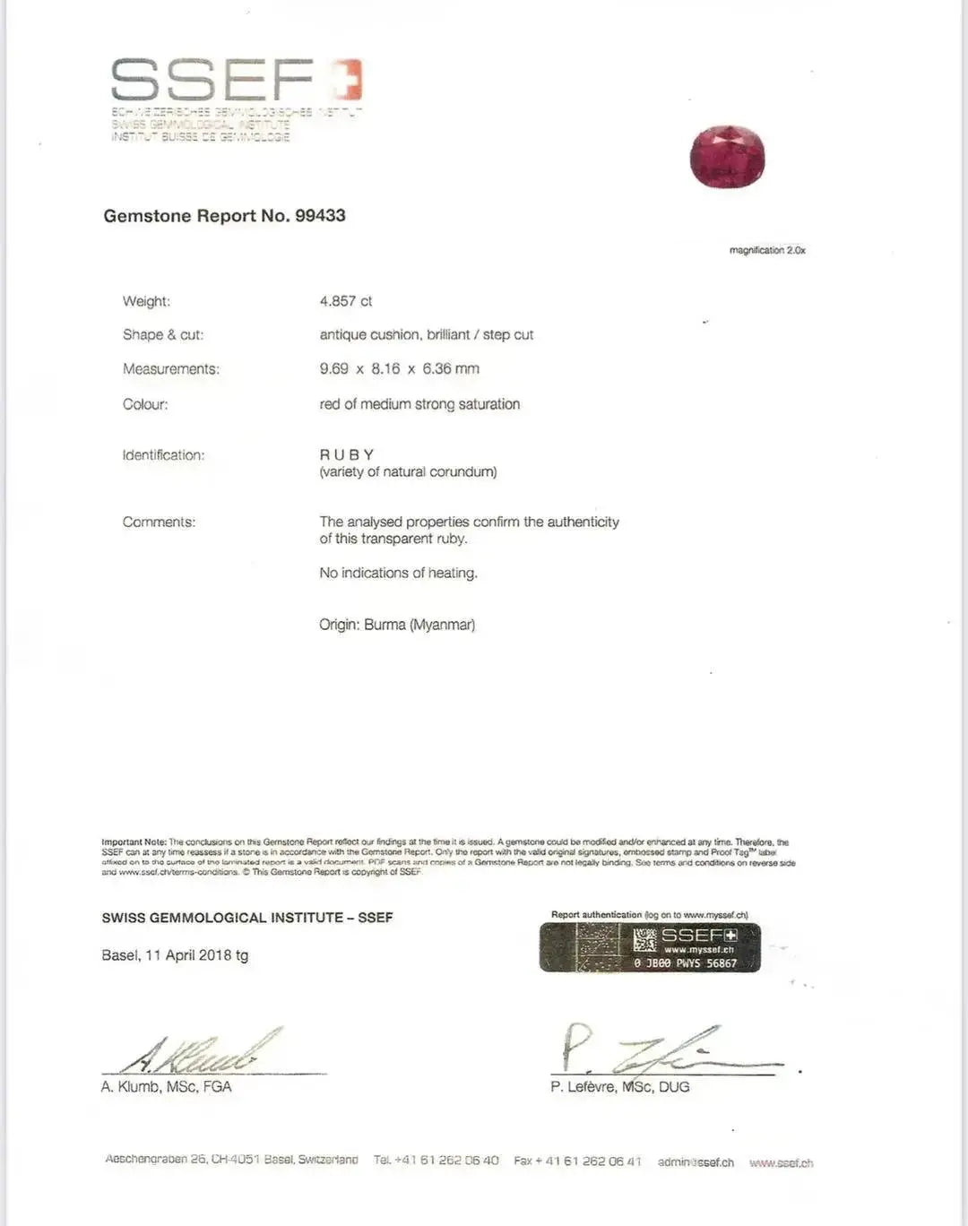 Chaumet, 4.81ct Burma no-heat Ruby Diamond Ring, AGL Chaumet