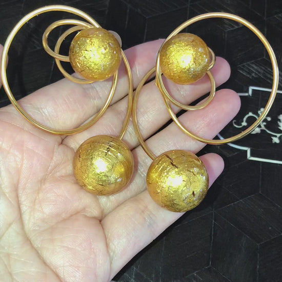 JAR, Titanium Golden Murano Glass Earrings