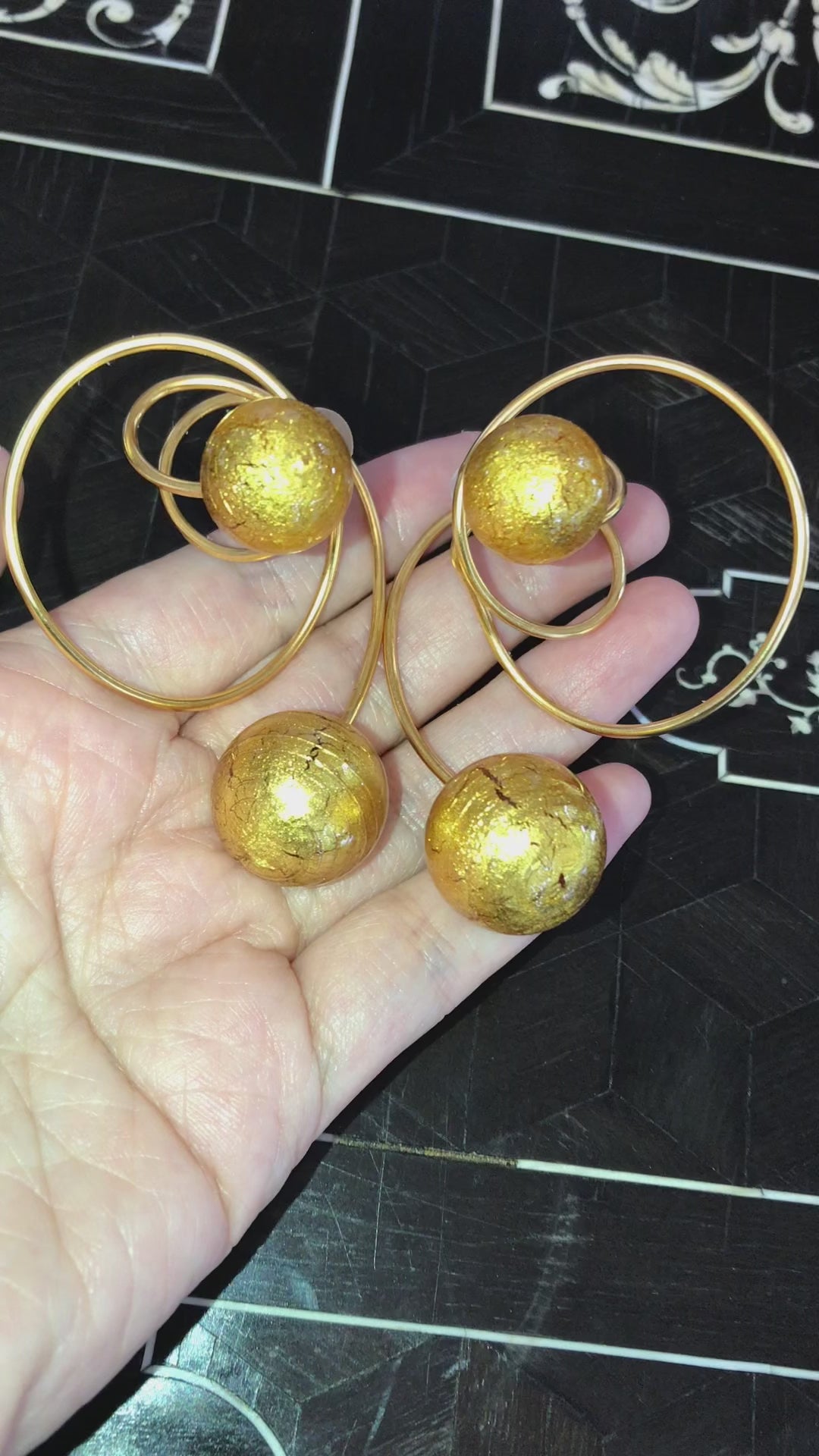 JAR, Titanium Golden Murano Glass Earrings