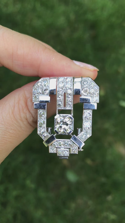 Art Deco, Platinum Diamond Brooch