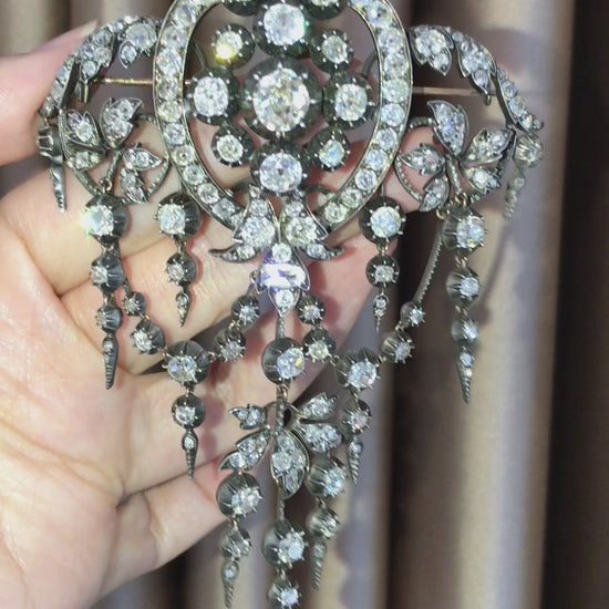 Bapst, Silver-top-Gold Diamond Brooch