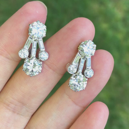Harry Winston, Platinum Diamond Earrings