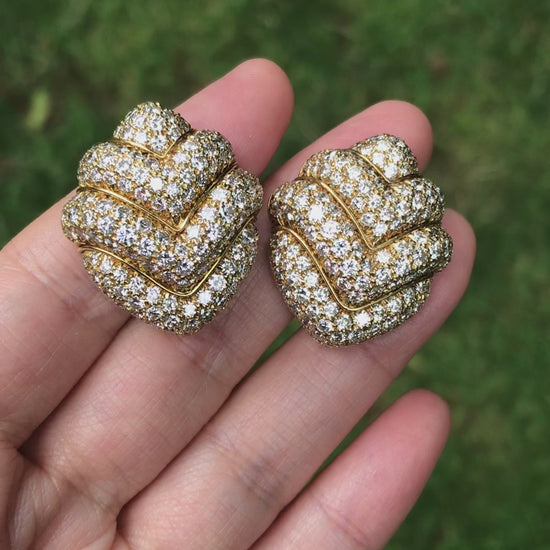 Bvlgari, 18K Gold Diamond Earrings
