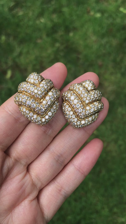 Bvlgari, 18K Gold Diamond Earrings
