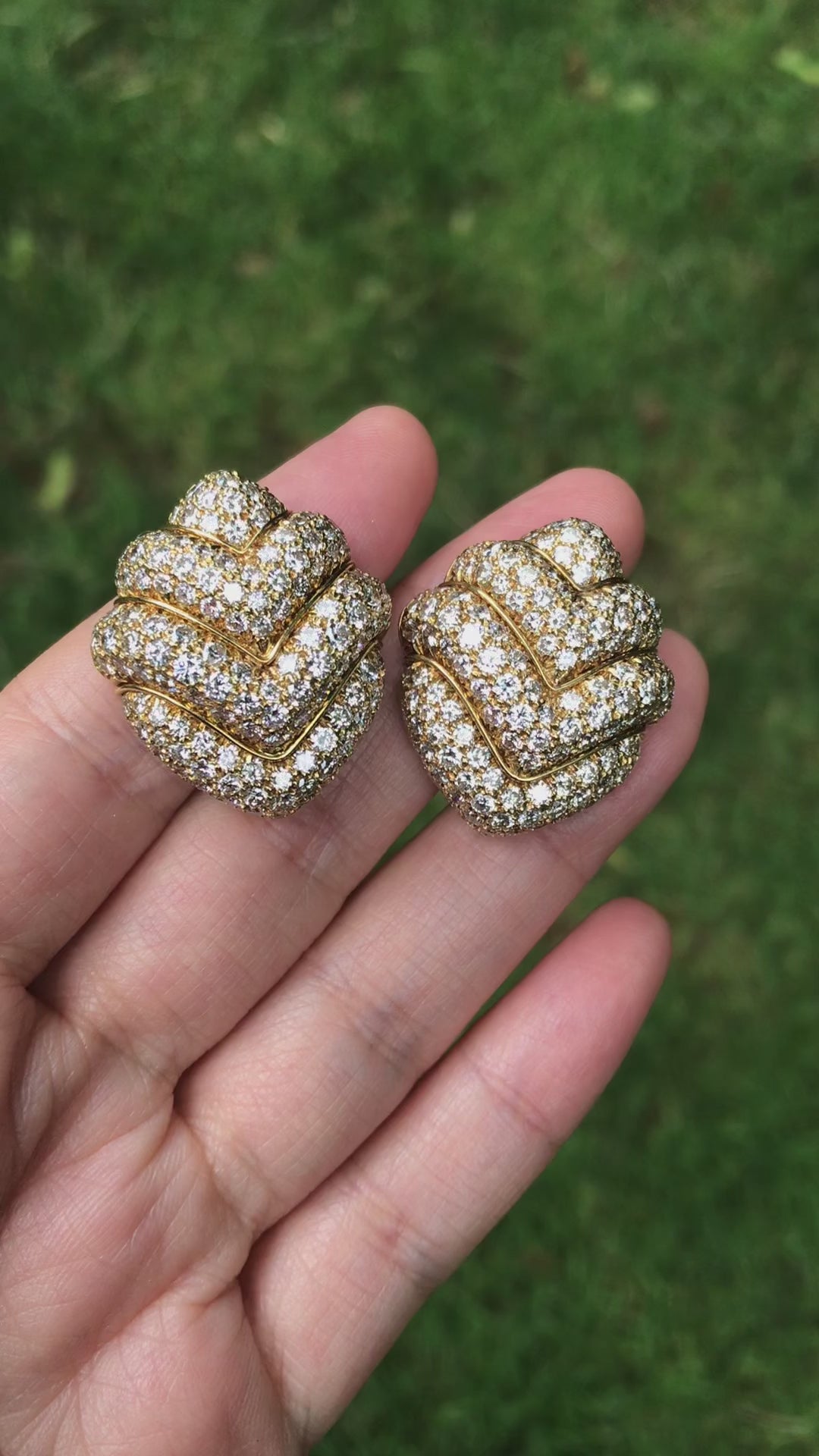 Bvlgari, 18K Gold Diamond Earrings