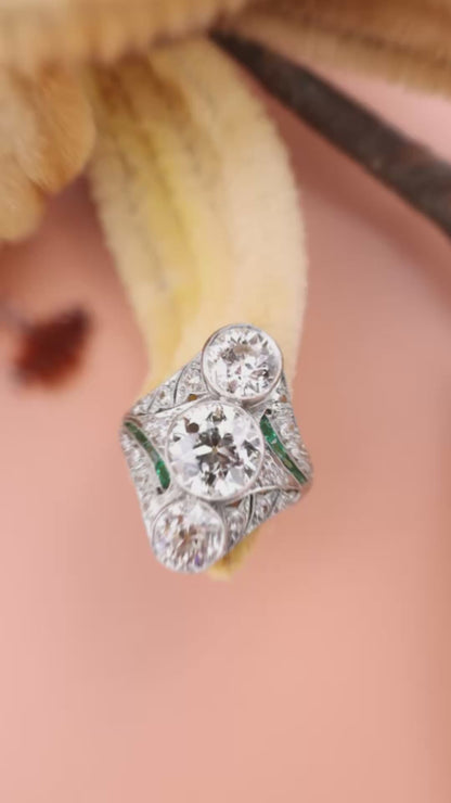 Edwardian Three Diamond Ring