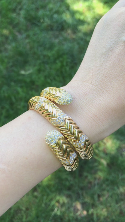 Bvlgari, 18K Gold Diamond Spiga Bracelet