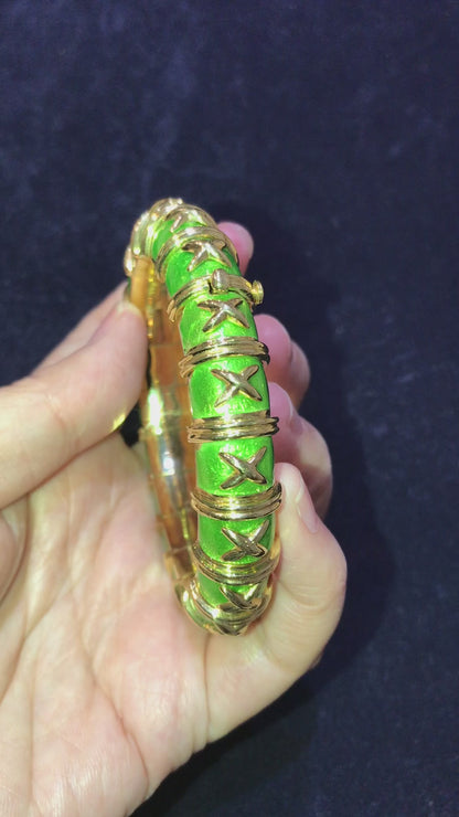 Tiffany Schlumberger, 18K Gold Enamel Bangle