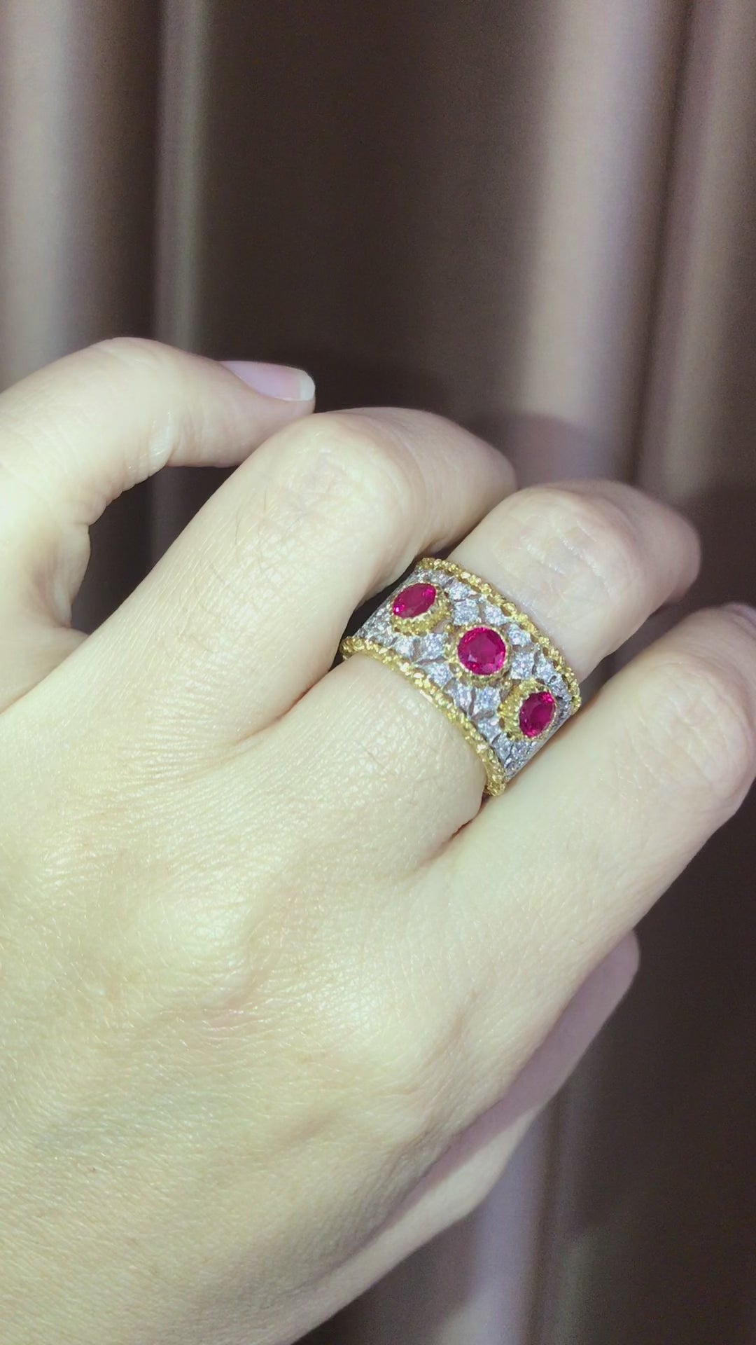 Buccellati, 18K Gold Ruby Diamond Ring