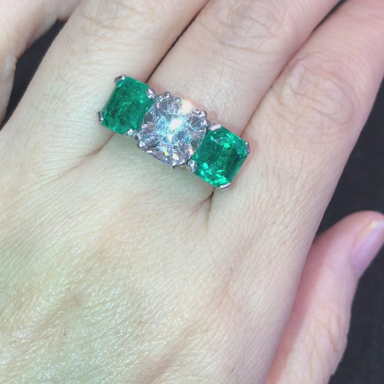 Van Cleef & Arpels, 3.26ct Diamond Emerald Ring, GIA, Certificate