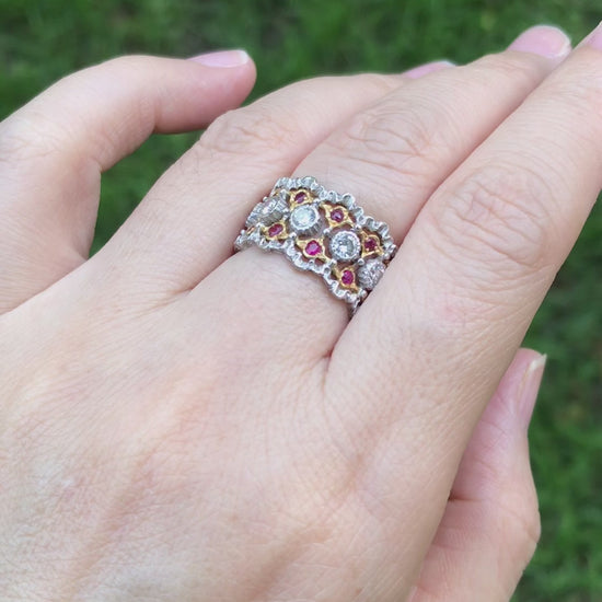 Buccellati, 18K Gold Ruby Diamond Ring
