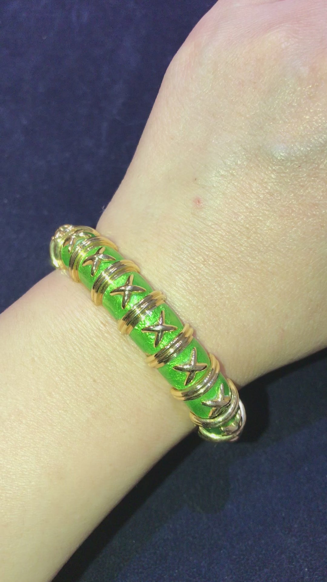 Tiffany Schlumberger, 18K Gold Enamel Bangle