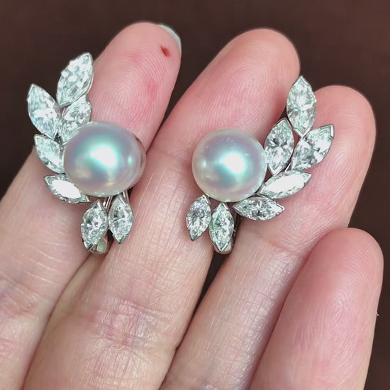 Oscar Heyman, Platinum Diamond Earrings, Certificate