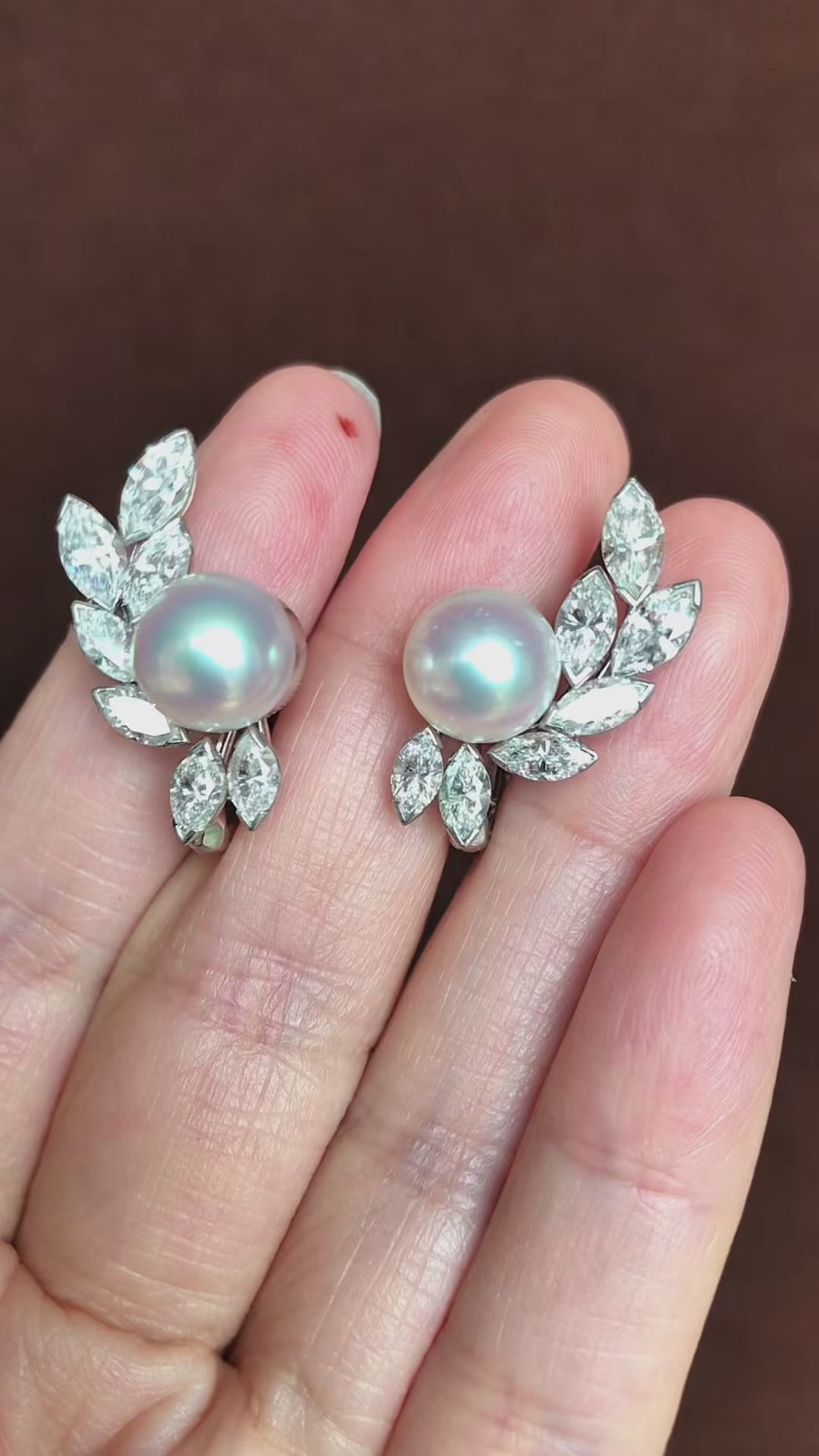 Oscar Heyman, Platinum Diamond Earrings, Certificate
