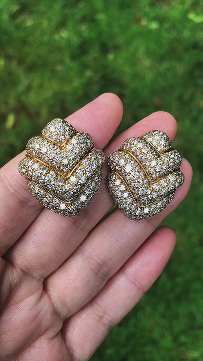 Bvlgari, 18K Gold Diamond Earrings