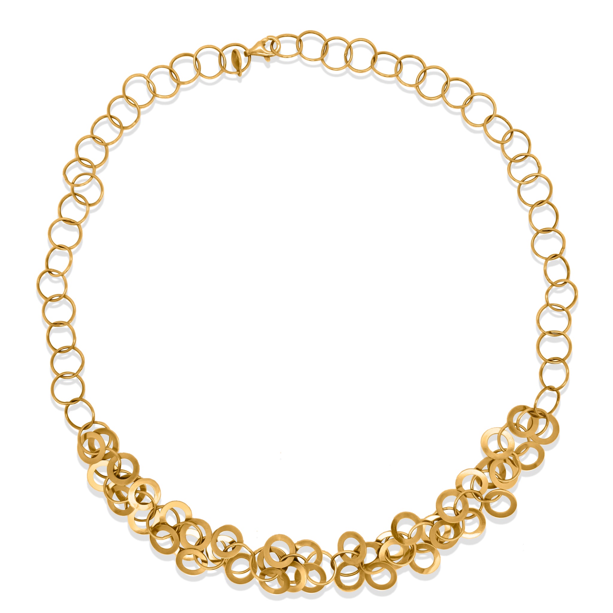 Inter-connecting Circles Gold Chain Necklace - Lueur Jewelry
