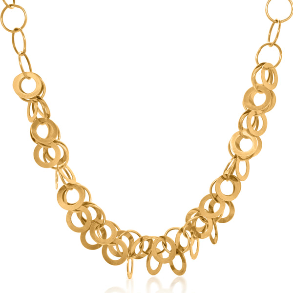 Inter-connecting Circles Gold Chain Necklace - Lueur Jewelry