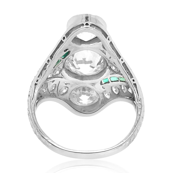 Edwardian Three Diamond Ring - Lueur Jewelry
