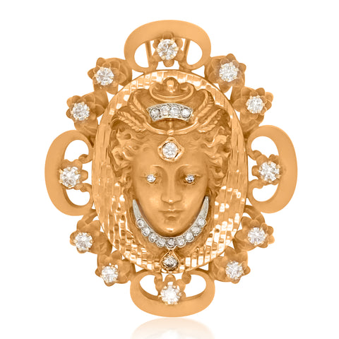 Art Nouveau Godess Pendant Brooch - Lueur Jewelry